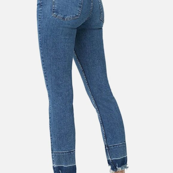 (Ships Free, NWT!) The Carla - Slim Fit, Frayed Cropped Denim Jeans - Picture 2 of 3